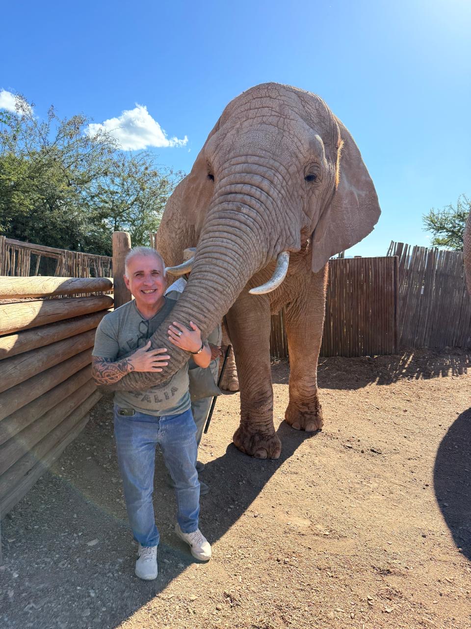 Happy traveler at Animal Interation Experience